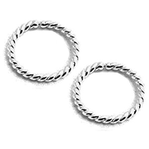 Fashion Art Jewelry 8mm 18 GA Sterling Silver Twisted Wire Cartilage Helix Ear Lobe Tragus Round Hoop Earrings (8mm THICK - 18 gauge, Sterling Silver 925 Twisted Wire)