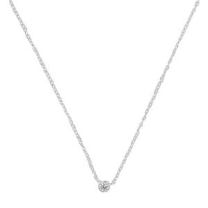 Moon Baby Jewelry Dainty Silver Diamond Choker Necklace - 925 Sterling Silver - Handmade Minimalist Jewelry - Tiny Diamond