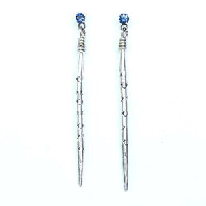 X^[OVo[̃X^bh sAXAvO ZbeBÕt@Zbg u[ Tt@CAƃVo[ XpCN Metal Studio Jewelry Sterling silver stud earrings with faceted blue sapphire in prongs settin