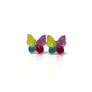 ���^���t���[�v���X�`�b�N�|�X�g�̃o�^�t���C�s�A�X�A�}���`�J���[ Pretty Smart Butterfly Earrings on Metal Free Plastic Posts, Multi Colors