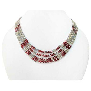K[lbg uhCg f r[Y }` Xgh lbNX 16 C` WFXg[ a WG[ anushruti Garnet Labradorite Rondelle Beads Multi Strand Necklace 16" Gemstone Birthstone Je