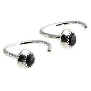 Black Onyx 3mm Stone Open Half Hoop Piercing Huggie Small Sterling Silver Cartilage Earrings (Black Onyx 3mm / 19 gauge) Fashion Art Jewelry Black Onyx 3mm Stone Open Half Hoop Piercing Huggie Small Sterling Silver Car