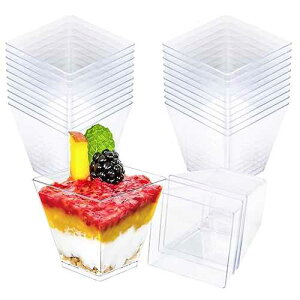 fU[gJbv NAXNGAvX`bN ~jL[u 2IX VbgOX 40pbN Lakesstory Dessert Cups Clear Square Plastic Mini Cube 2oz Shot Glass Pack of 40