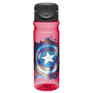 ザク!マーベルのレトロなキャプテン・アメリカのグラフィックをフィーチャーしたフリップトップ・キャップ付きデザイン Tritan ウォーターボトル、壊れにくく BPA フリーのプラスチック、