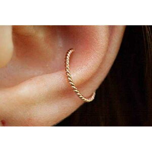 14K [YS[htBh 18g t@V[cCXgC[A@tsAXt[v 10mm EllieJMaui 14K Rose Gold Filled 18g Fancy Twist Wire, Nose Tragus Cartilage Lobe Piercing Hoop 10mm