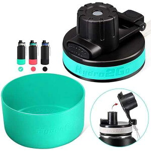 Hydro2Go Flip Lid for Hydro flask Wide Mouth, 12, 18, 32, 40, 64 oz Water Bottles, Spout Lid for Hydroflask, Thermoflask and Other Sports Water Bottles with Button Lock, Easy Carry, Leak Proof