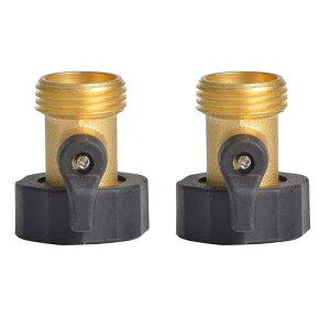 Hydro Master Heavy Duty Brass Shut Off Valves Garden Hose Connectors with Extra Rubber Seals 3/4" NH(2 Pack) Hydro Master Heavy Duty Brass Shut Off Valves Garden Hose Connectors with Extra Rubber Seals 3/4" NH(2 Pac