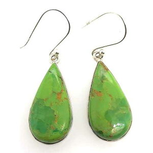 S[WXȃO[ ^[RCY 925 \bh X^[O Vo[ CO 40mm Natural Rocks by Kala Gorgeous Green Turquoise 925 Solid Sterling Silver Earrings 40mm