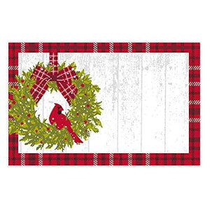 �N���X�}�X�`�F�b�N�����@���G���N���[�W���[�J�[�h/�M�t�g�^�O - 3 1/2 x 2 1/4�C���`�B(50) NW Christmas Plaid Cardinal Enclosure Cards/Gift Tags - 3 1/2 x 2 1/4in. (50)