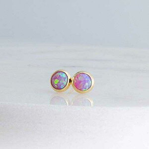 sN Ip[ Xg[ 4mm 14K S[htBh X^bh sAX Fashion Art Jewelry Pink Opal Stone 4mm with 14K Gold Filled Stud Earrings