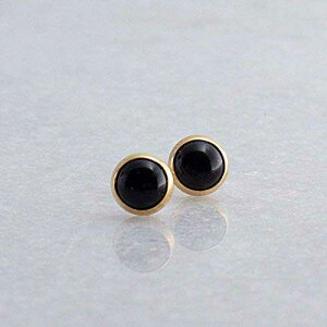 14K S[htBhA5mm ܂ 0.19 C`̃ubNIjLXXg[̃X^bhsAX Fashion Art Jewelry 14K Gold Filled and 5mm or 0.19'' Black Onyx Stone Stud Earrings