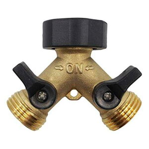 TCD Parts Inc. ^JϋvK[fz[X Y RlN^ - z[X Xvb^[ - 2 EFCA֌A_v^[ TCD Parts Inc. Brass Heavy Duty Garden Hose Y Connector - Hose Splitter - 2 Way, Faucet Adapter