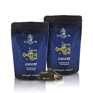La Via del Te CancerAΒƔ̍̃uhA|[`ɓ[Y[teB[A50g / 1.76oz (2pbN) La Via del Te La Via del Te Cancer, Scented Blend of Green & White Teas, Loose-Leaf Tea in Pouch, 50g / 1.76o
