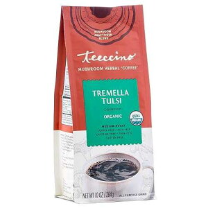 Teeccino Tremella Tulsi Coffee Alternative - Cardamom - Organic Adaptogenic Herbal Mushroom Coffee, Medium Roast, Caffeine Free, Prebiotic, Acid Free, Gluten Free - 10 Oz Teeccino Tremella Tulsi Coffee Alternative - Car
