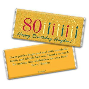 80΂̒ap[eB[LOi n[V[`R[go[pp[\iCYbp[ (25) WH Candy 80th Birthday Party Favors Personalized Wrappers for Hershey's Chocolate Bars (25 Count)