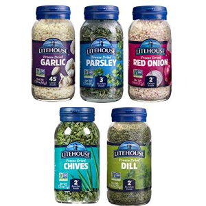 CgnEX t[YhC n[u oGeB MtgZbg (jjNApZAbhIjIA`CuAfB) 5pbN Litehouse Freeze-Dried Herbs Variety Gift Set, (Garlic, Parsley, Red Onion, Chive