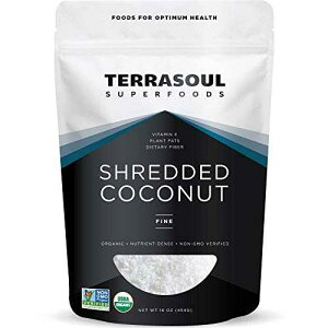 Terrasoul Superfoods I[KjbN RRibc t[NA16 IX - ׂ }JJbgc Terrasoul Superfoods Organic Coconut Flakes, 16 Oz - Finely Shredded Macaroon Cut