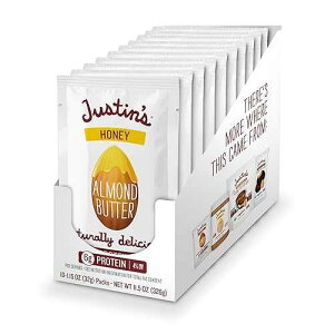 Justin's �n�j�[ �A�[�����h �o�^�[ �X�N�C�[�Y �p�b�N�A�O���e���t���[�A���`�q�g�݊����A�����\�Ȓ��B�A1.15 �I���X (10 �p�b�N) Justin's Honey Almond Butter Squeeze Packs, Gluten-free, Non-GMO, Sustainably 