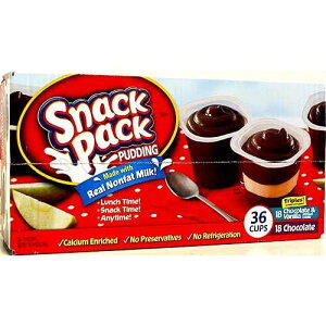 �X�i�b�N�p�b�N �v���� 36�J�b�v �`���R���[�g18��/�`���R���[�g���o�j��18�� Snack Pack Pudding 36 Cups 18 Chocolate/18 Chocolate & Vanilla