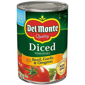 Del Monte Diced Tomatoes with Basil, Garlic & Orgegano - with Natural Sea Salt 14.5 oz. (Pack of 3)