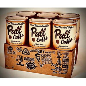 v JtF Ebh [Xg R[q[ bh _[N 2 |h 6 pbN Pull Caffe Wood Roasted Coffee Med Dark 2 lb 6 pack