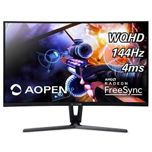 AOPEN 32HC1QUR Pbidpx 31.5 インチ 1800R 曲面 WQHD (2560 x 1440) ゲーミング モニター、AMD Radeon FreeSync テクノロジー搭載 (ディスプレイ、HDMI および DVI ポート) AOPEN 32HC1QUR Pbidpx 31.5-inch 1800R Curved WQHD (2560 x 1