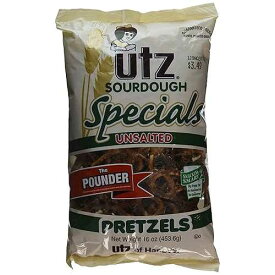 Utz サワードウ スペシャル 無塩プレッツェル、16 オンス Utz Sourdough Specials Unsalted Pretzels, 16 Ounce