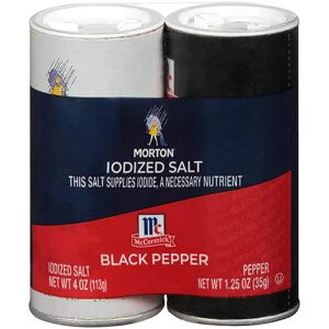 �m�� Morton McCormick Iodized Salt & Pepper, Shaker Set, 5.25 Ounce