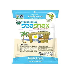 SeaSnax I[KjbNI[uICĂCۃV[gAIWiA2.16 IX (L 20 ) SeaSnax Organic Olive Oil Roasted Seaweed Nori Sheets, Original, 2.16 Ounce (20 Large Sheets)