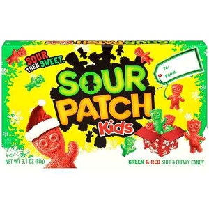 サワーパッチ キッズ グリーン&レッド クリスマスホリデー グミキャンディ - ギフトボックス、3.1オンス Sour Patch Kids Green & Red Christmas Holiday Gummy Candy - Gift Box, 3.1 Ounce