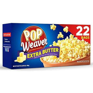 |bvEB[o[ dqWp|bvR[ GNXgo^[ 122ܓ Pop Weaver Microwave Popcorn, Extra Butter, 22 Bags per Box