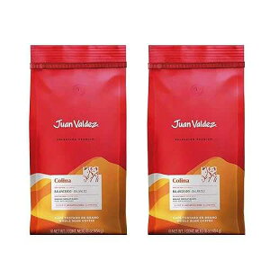 Juan Valdez Colina Whole Bean Coffee, Balanced Roast 16 OZ - Premium Colombian Coffee - Unique gCaracolitoh beans produce a coffee of balanced flavor and mild texture (Pack of 2) Juan Valdez Colina Whole Bean Coffee
