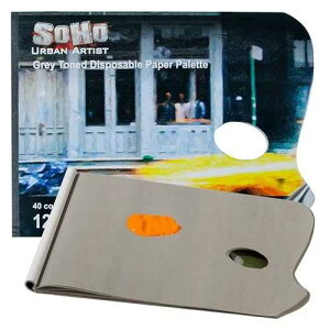 SoHo Urban Artist Disposable Paper Palettes - Grey-Toned 40-Sheet Paper Palette for Plein Air, ting, Traveling, & More! - [Thumb Hole - 12x16] SoHo Urban Artist Disposable Paper Palettes - Grey-Toned 40-Sheet Paper