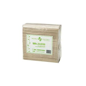 World Centric  100% ͔쉻\ȃivLAY 2 wfBi[ivLA15 C` x 16 C`A3,000 ̃ivLA(150  20 pbN) (NP-SC-DN) 100% Compostable Napkins by World Centric, Unbleached 2-Ply D