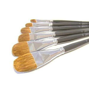 Red Sable Filbert t Brushes - Set of 6 Acrylic, Watercolor, Mixed Media or Oil t Brushes. Long Handle Professional Art Supplies for Canvas ting Creative Colors Red Sable Filbert t Brushes - Set of 6 Acrylic, Waterco