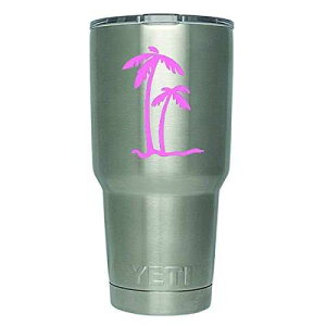 DD297LP 2 Pack- Palm Trees - Tropical Beach Decal Sticker (Decal ONLY Cup NOT Included) 3 Inches Premium Quality Light Pink Vinyl Camping Tumbler Decalc CMI DD297LP 2 Pack- Palm Trees - Tropical Beach Decal Sticker