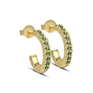 Natural Czech Moldavite 18k Vermeil Gold Silver Earrings 10mm Natural Rocks by Kala Natural Czech Moldavite 18k Vermeil Gold Silver Earrings 10mm