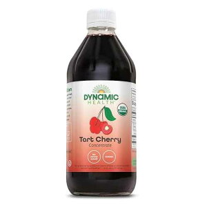 Dynamic Health 100% sAI[KjbNF^g`F[ZkW[XA16 IXKX{g Dynamic Health 100% Unsweetened Pure Organic Certified Tart Cherry Juice Concentrate, 16-Ounce Glass Bottle