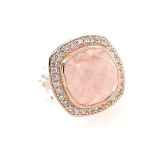 Natural Rocks by Kala Natural Pink Rose Quartz 14k Rose Gold, 925 Sterling Silver Wedding Ring Size 4.5, 5.75, 6, 6.75, 7, 7.75, 8, 9