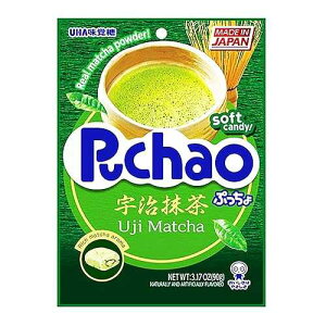 UHAo v`I\tgLfB O~rbg  3.17IX (6) UHA Mikakuto Puchao Soft Candy with Gummy Bits, Matcha Flavor, 3.17 Ounce (Pack of 6)