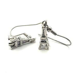 Small Silver Eiffel Tower Charm Earrings for Women Scott D Jewelry Designs Small Silver Eiffel Tower Charm Earrings for Women
