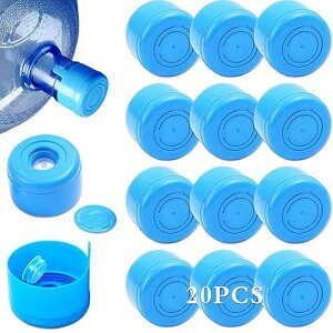 HSIULMY Water Jug Cover, 20 Pack 5 Gallon & 3 Gallon Water Jug Caps - 55mm Non Spill Snap-On Lids, Fits 2/3/5/6 Gallon Jugs, BPA-Free Reusable Caps for Home/Office/Gym Water Dispensers HSIULMY Water Jug Cover, 20 P