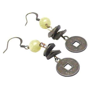 Chinese Replica Coin Yellow Green Serpentine Earrings Meredithbead Chinese Replica Coin Yellow Green Serpentine Earrings