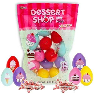 Dessert Shop Smarties ����v���X�`�b�N�C�[�X�^�[�G�b�O�A2.1 �I���X�A12 �� Dessert Shop Smarties Filled Plastic Easter Eggs, 2.1 Ounce, 12 Count