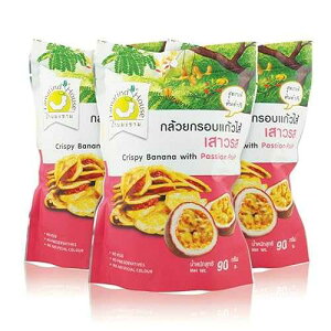 ^CXibN 90g x 3 TNTNoiiƃpbVt[cWY ăwV[ Wnaldc 3 x 90g Thai Snack Crispy banana with passion fruit jam delicious and healthy