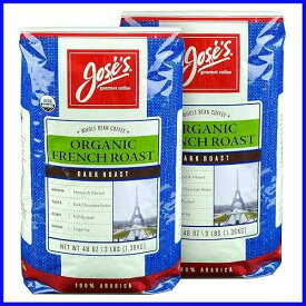Jose's Gourmet Coffee Jose s Organic French Dark Roast Whole Bean Coffee, 3 lb, 2-pack