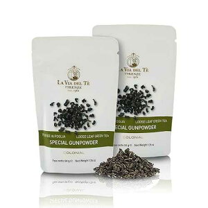 La Via del Te Special Gunpowder, Chinese Loose-Leaf Green Tea in Pouch, 50g / 1.76oz (Pack of 2 Pieces)