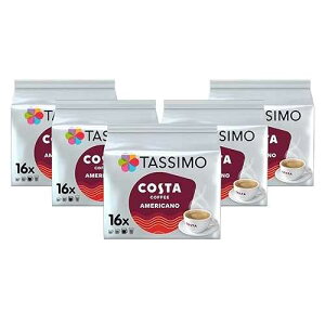 TASSIMO Costa Americano 16 T DISCs (Pack of 5, Total 80 T DISCs), white and red