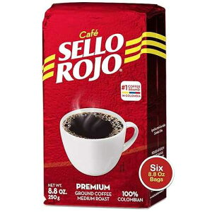 Sello Rojo, Tradicional Medium Roast Ground Coffee Bricks, 8.8 oz, Pack of 6