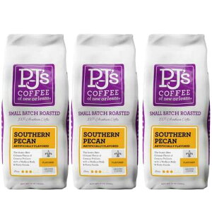 PJ's Coffee - �T�U���s�[�J���O���E���h�R�[�q�[ (3 �p�b�N) - �o�^�[�s�[�J���m�[�g�̊��炩�ŊÂ��~�f�B�A�����[�X�g PJ's Coffee of New Orleans PJ's Coffee - Southern Pecan Ground Coffee (Pack of 3) - Smooth & Sw